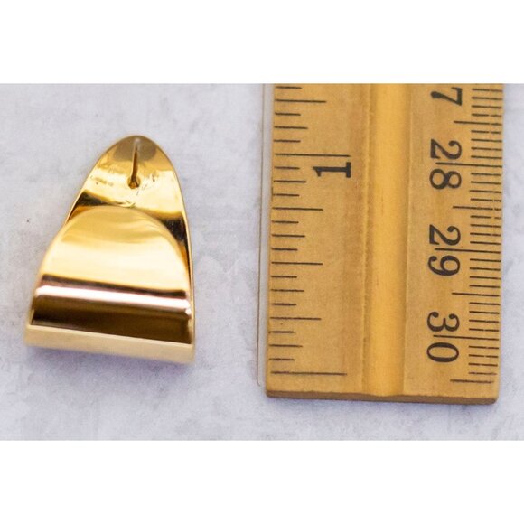 Vintage Curvy Spiral Gold Tone Sophisticated Stud Earrings - C9 - Picture 3 of 3